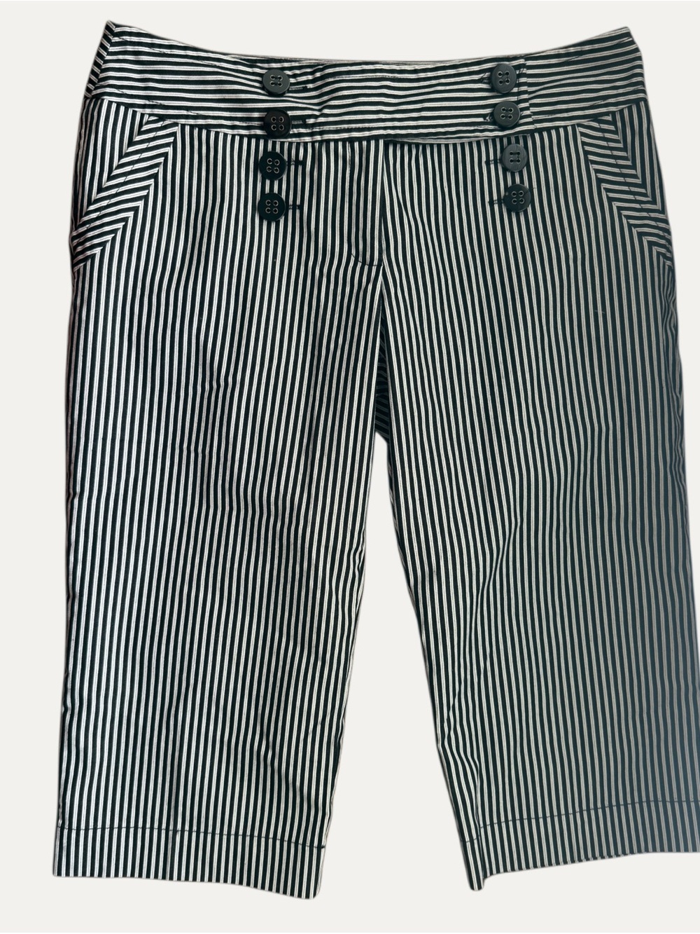 Black and white striped sailor capris twee y2k indie sleaze
